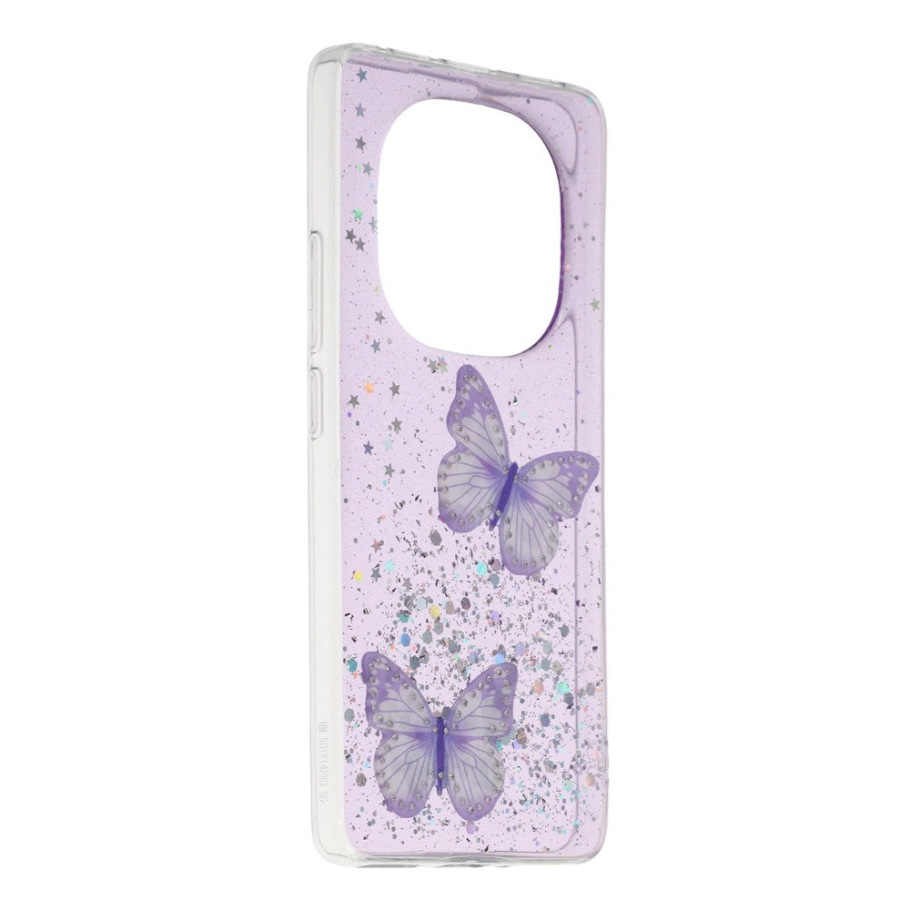 For Xiaomi Redmi Note 14 Pro 4G Case Epoxy PVC Butterfly TPU Aesthetics Phone Cover