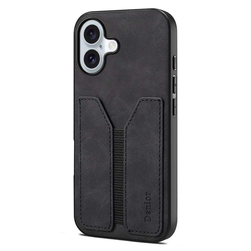 DENIOR Til iPhone 17 Etui Elastisk Kortholder PU Læder + TPU + PC Telefoncover