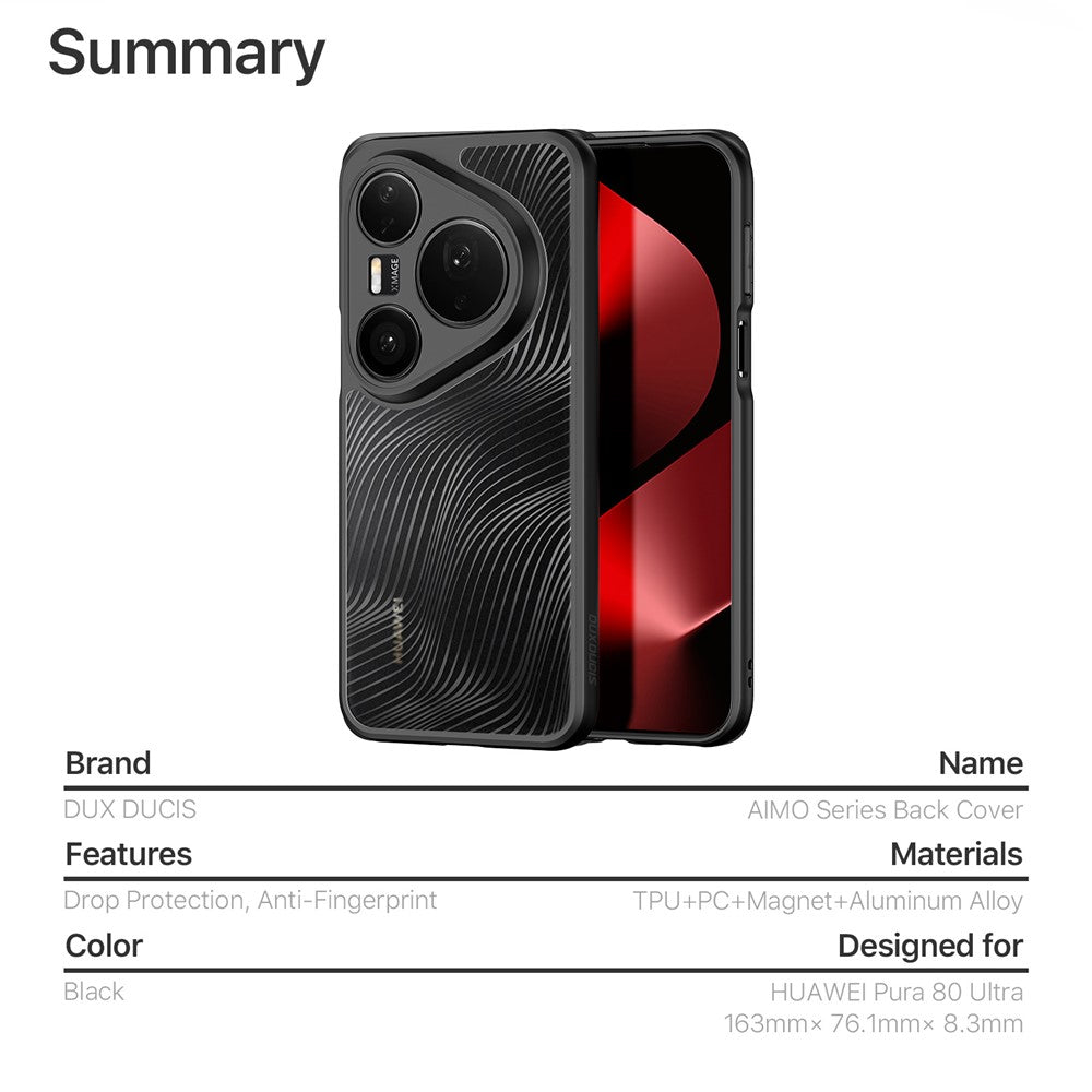 DUX DUCIS For Huawei Pura 80 Ultra Case  Aimo Series TPU+PC Matte Drop-proof Phone Cover (REACH Certification)