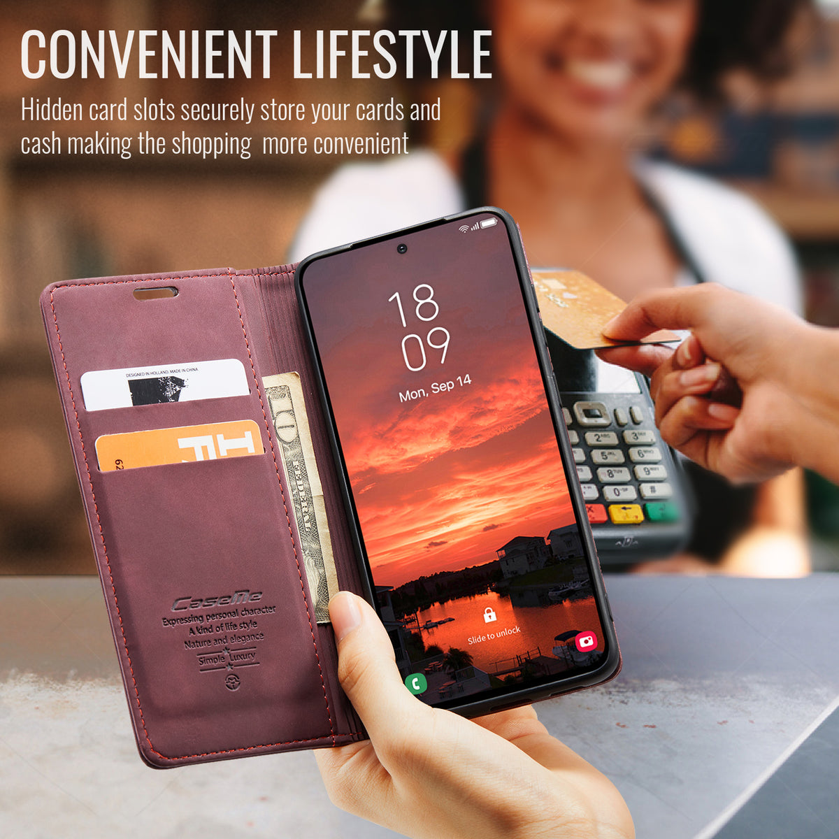 CASEME For Samsung Galaxy S25 FE Wallet Case  013 Series PU Leather Phone Cover Stand