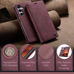 CASEME For Samsung Galaxy S25 FE Wallet Case  013 Series PU Leather Phone Cover Stand
