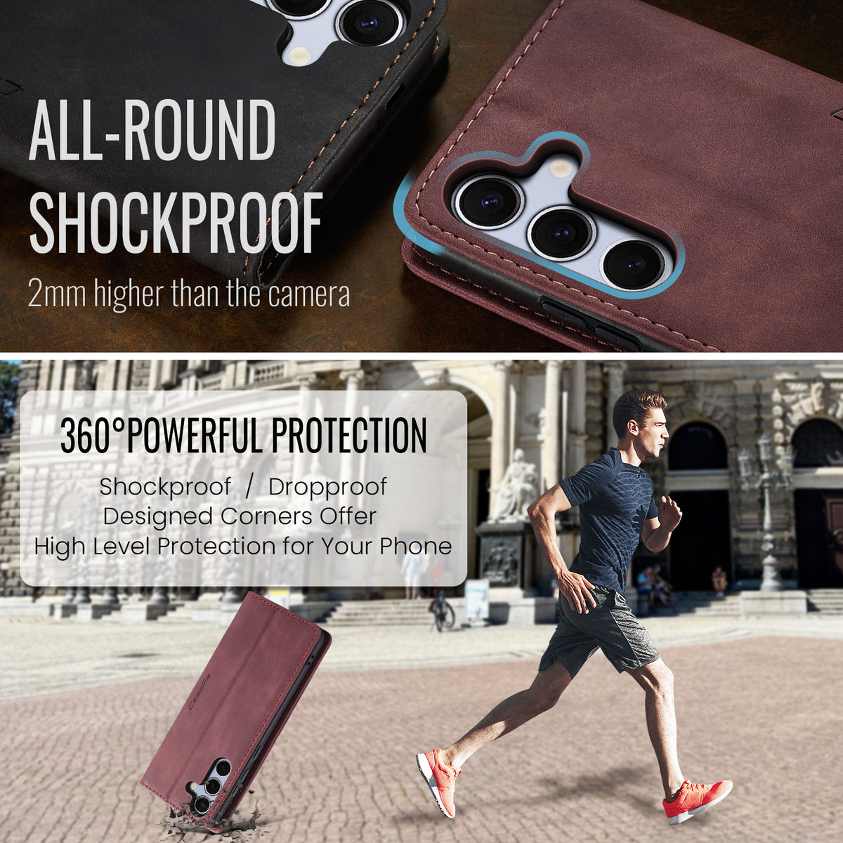 CASEME For Samsung Galaxy S25 FE Wallet Case  013 Series PU Leather Phone Cover Stand