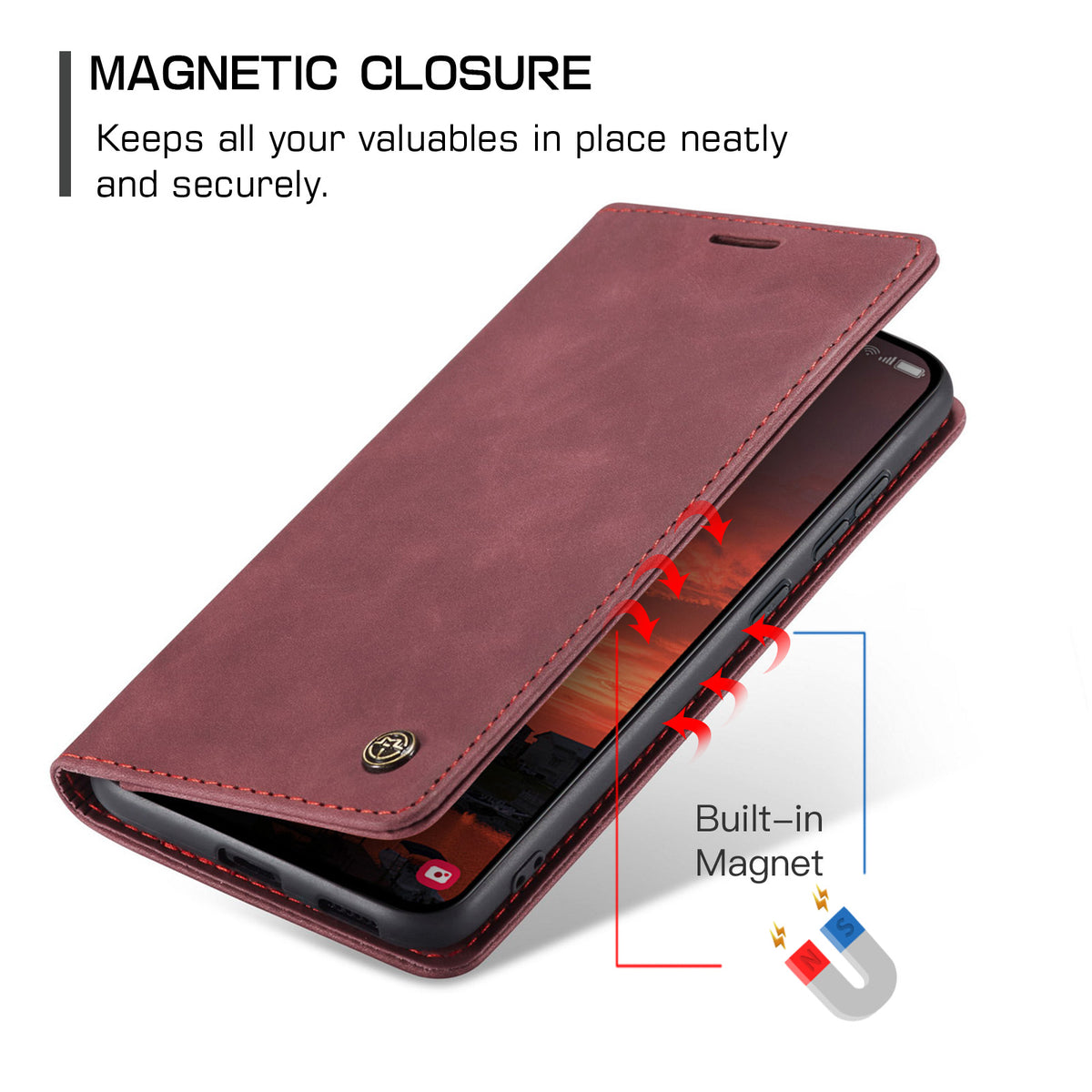 CASEME For Samsung Galaxy S25 FE Wallet Case  013 Series PU Leather Phone Cover Stand