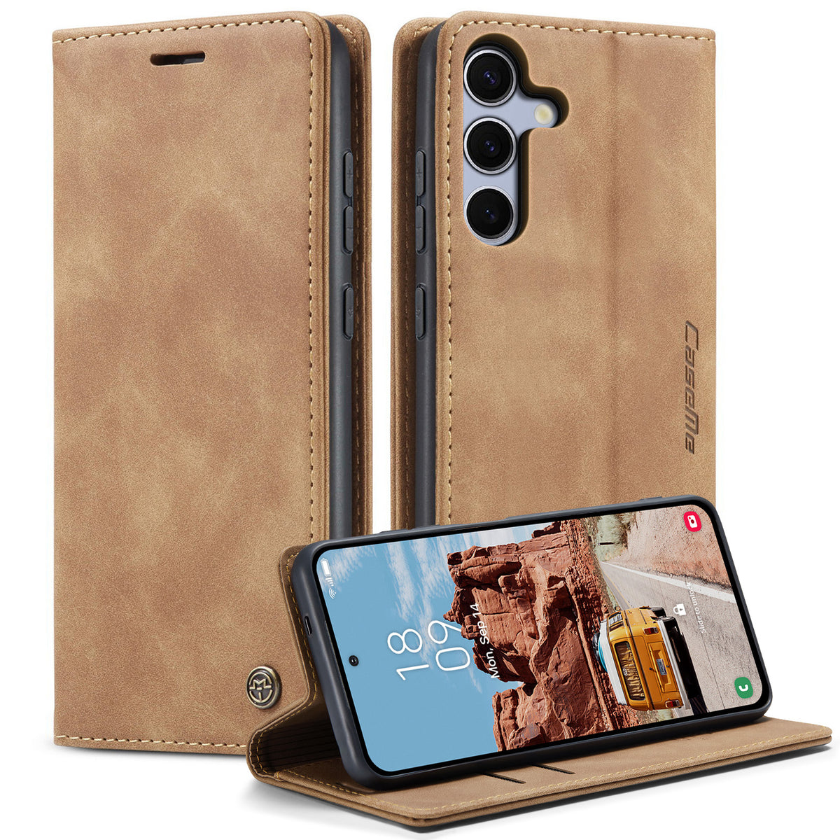 CASEME For Samsung Galaxy S25 FE Wallet Case  013 Series PU Leather Phone Cover Stand