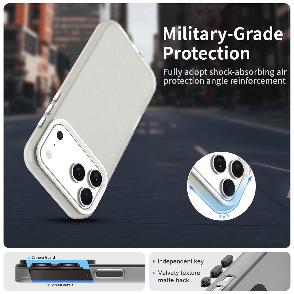 Til iPhone 17 Pro cover PC + TPU + PET mat anti-fald telefon bagcover
