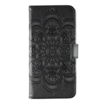 For Oppo Reno14 Pro 5G (Global) Case PU Leather Mandala Imprinted Design Wallet Phone Cover with Wrist Strap