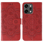 For Oppo Reno14 Pro 5G (Global) Case PU Leather Mandala Imprinted Design Wallet Phone Cover with Wrist Strap