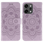 For Oppo Reno14 Pro 5G (Global) Case PU Leather Mandala Imprinted Design Wallet Phone Cover with Wrist Strap