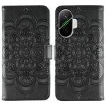 For Xiaomi Poco F7 5G / Redmi Turbo 4 Pro 5G Case PU Leather Mandala Imprinted Design Wallet Phone Cover with Wrist Strap