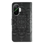 For Xiaomi Poco F7 5G / Redmi Turbo 4 Pro 5G Case PU Leather Mandala Imprinted Design Wallet Phone Cover with Wrist Strap
