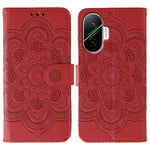 For Xiaomi Poco F7 5G / Redmi Turbo 4 Pro 5G Case PU Leather Mandala Imprinted Design Wallet Phone Cover with Wrist Strap