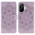 For Xiaomi Poco F7 5G / Redmi Turbo 4 Pro 5G Case PU Leather Mandala Imprinted Design Wallet Phone Cover with Wrist Strap