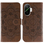 For Xiaomi Poco F7 5G / Redmi Turbo 4 Pro 5G Case PU Leather Mandala Imprinted Design Wallet Phone Cover with Wrist Strap