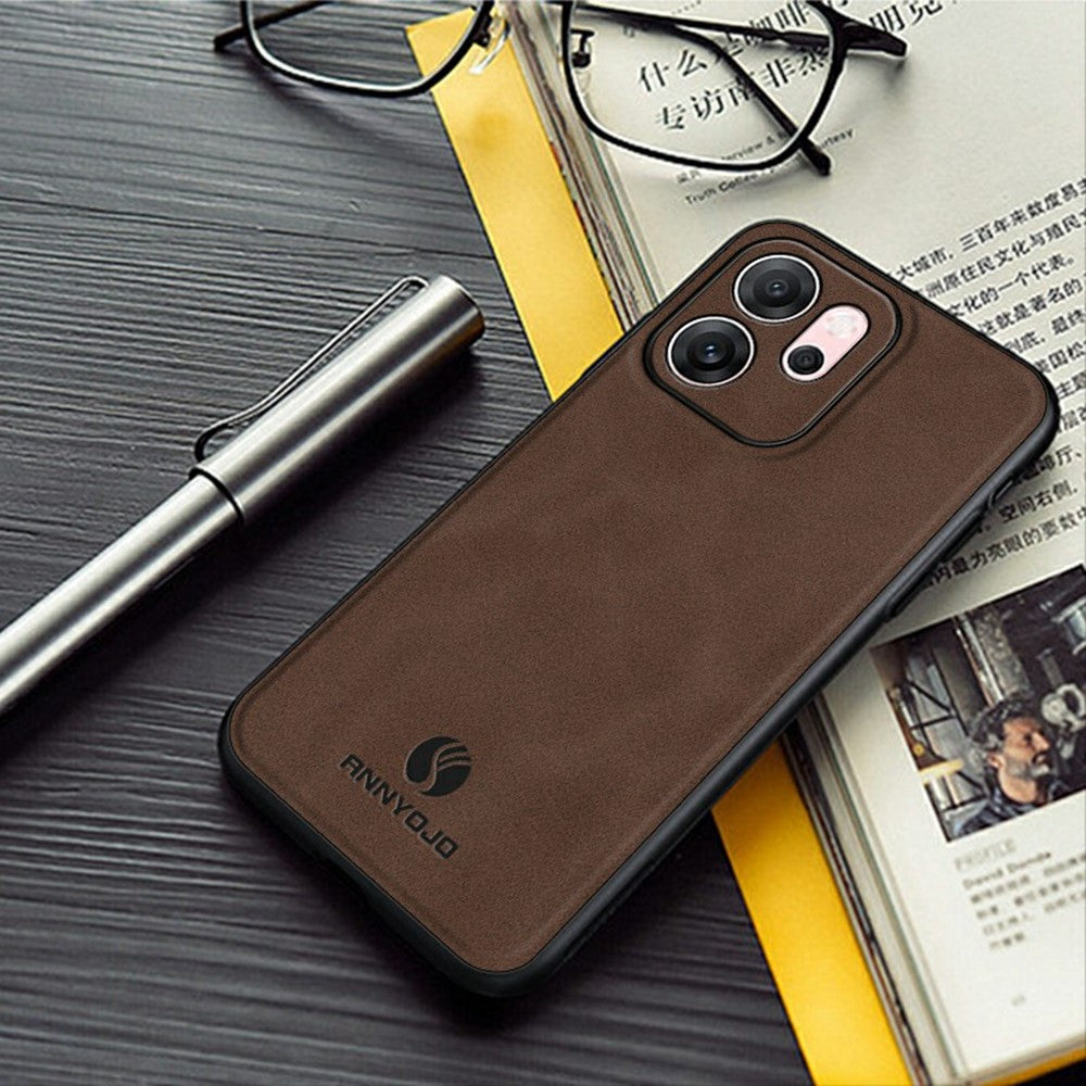 ANNYOJO For Oppo Reno14 F 5G Case PU Leather + PC + TPU Anti Drop Phone Back Cover