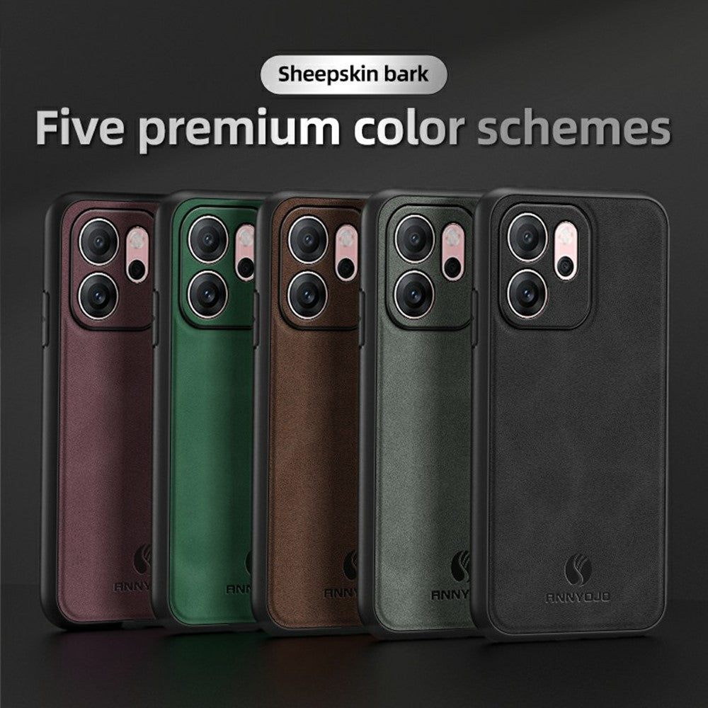ANNYOJO For Oppo Reno14 F 5G Case PU Leather + PC + TPU Anti Drop Phone Back Cover