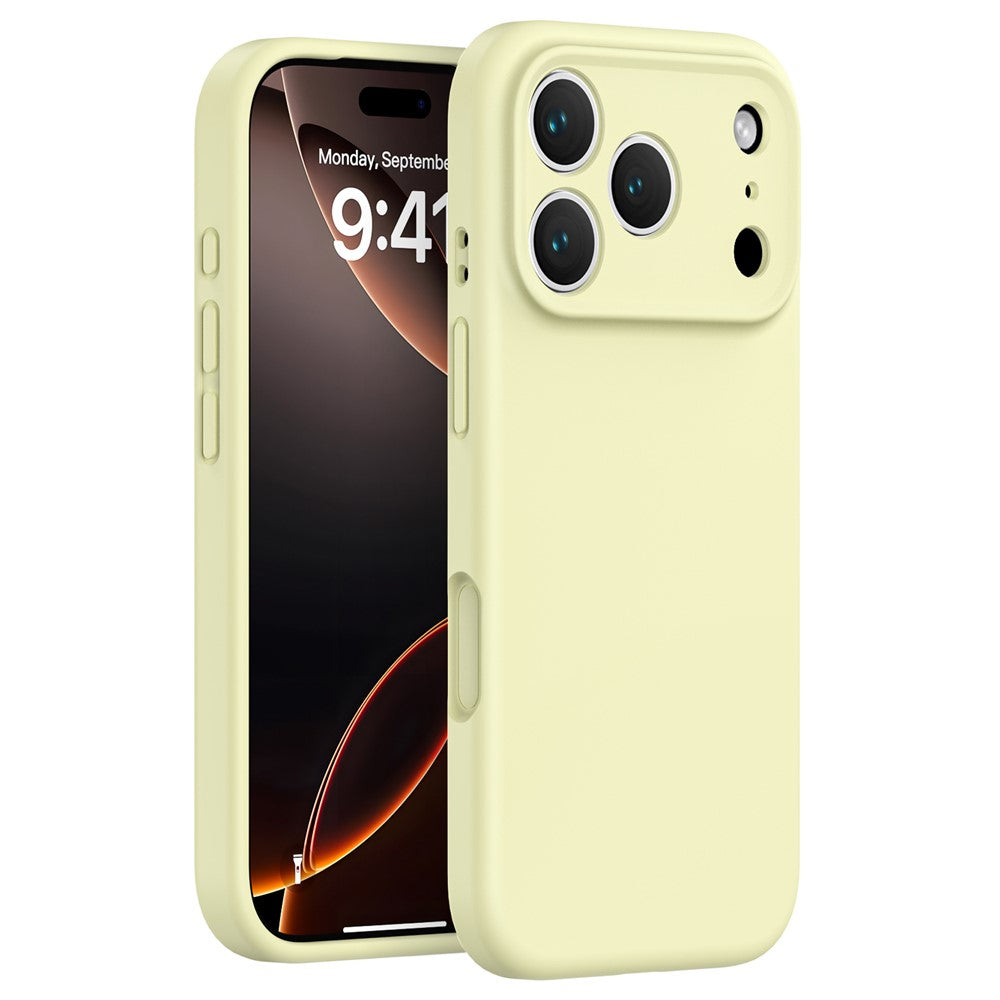 Til iPhone 17 Pro Max Cover Præcisionspasning PC + Flydende Silikone Beskyttende Telefoncover med Mikrofiberfor