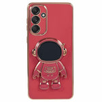 For Samsung Galaxy S23 FE Case Electroplating Soft TPU Phone Cover Astronaut Hidden Kickstand