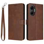 For Xiaomi Poco F7 5G  /  Redmi Turbo 4 Pro 5G Case Flip Stand Calf Texture PU Leather Wallet Phone Cover with Strap