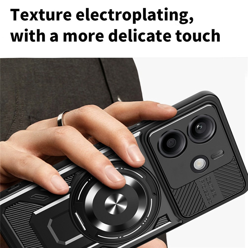Xiaomi Redmi Note 14 4G (164.84mm) Magnetiskt Skal Roterande Stativ TPU + PC mobilskal
