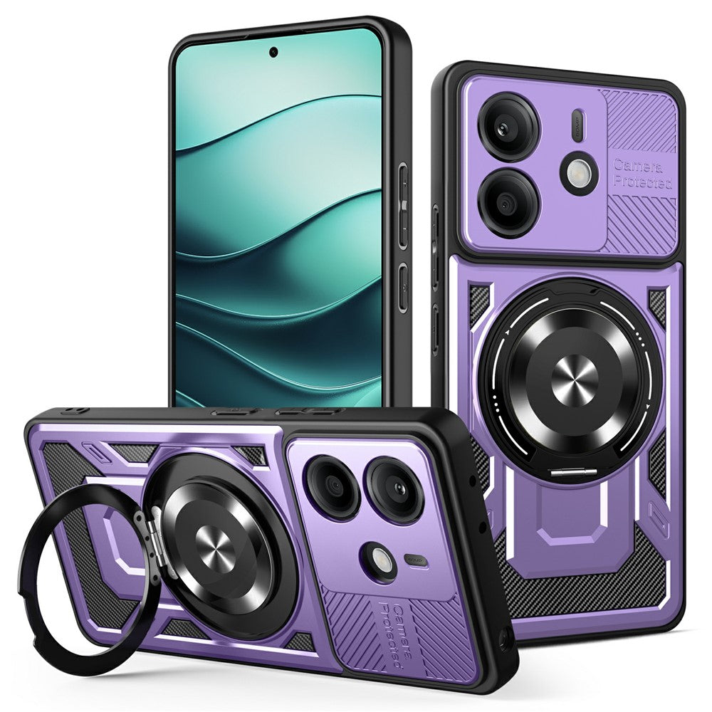 Xiaomi Redmi Note 14 4G (164.84mm) Magnetiskt Skal Roterande Stativ TPU + PC mobilskal