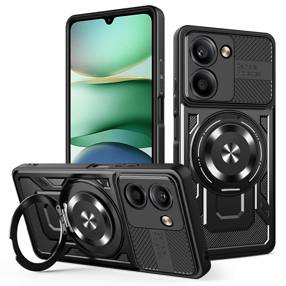 For Xiaomi Redmi A5 NFC (EU) (173.45mm) Magnetic Case Rotating Kickstand TPU + PC Phone Cover