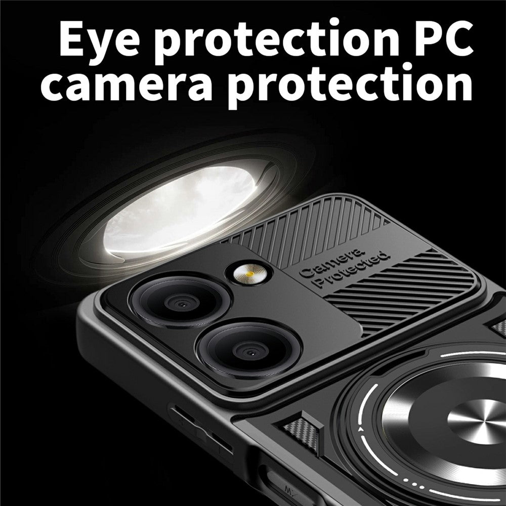 For Xiaomi Redmi A5 NFC (EU) (173.45mm) Magnetic Case Rotating Kickstand TPU + PC Phone Cover