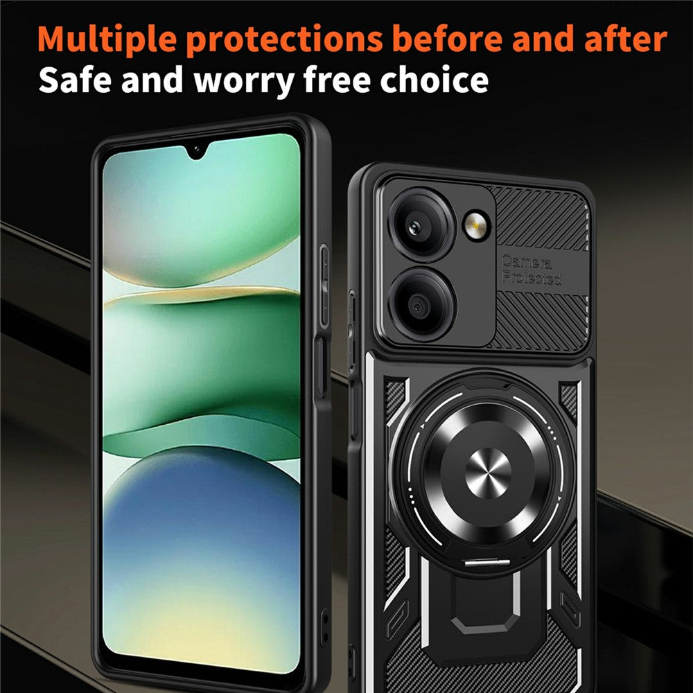 For Xiaomi Redmi A5 NFC (EU) (173.45mm) Magnetic Case Rotating Kickstand TPU + PC Phone Cover
