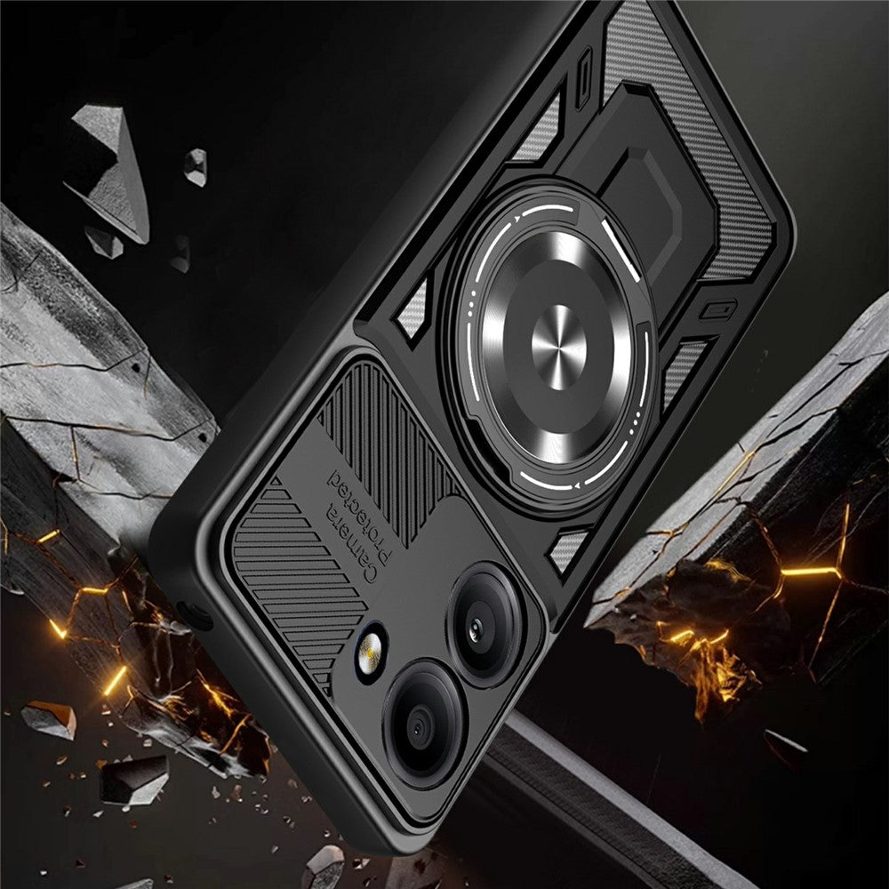 For Xiaomi Redmi A5 NFC (EU) (173.45mm) Magnetic Case Rotating Kickstand TPU + PC Phone Cover