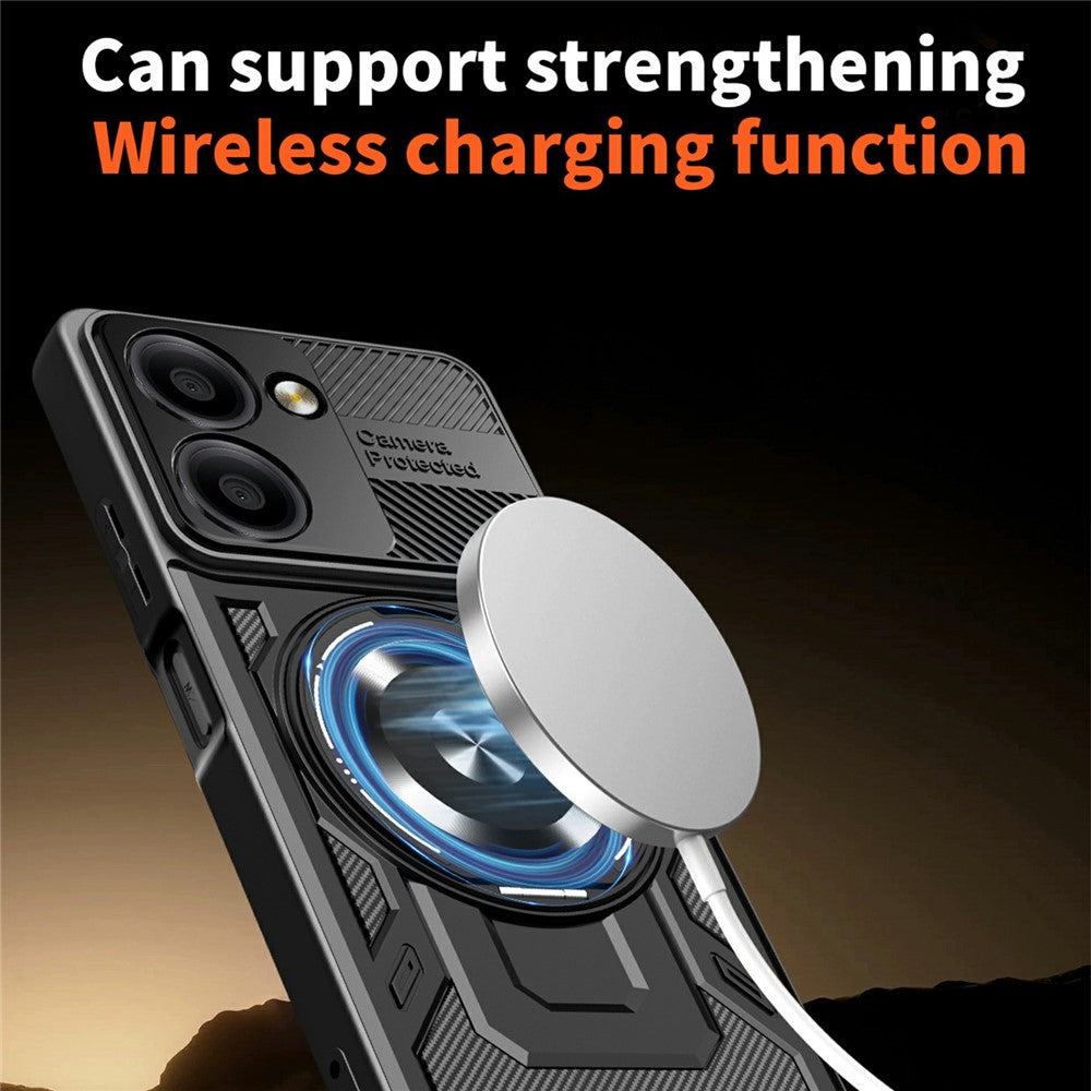For Xiaomi Redmi A5 NFC (EU) (173.45mm) Magnetic Case Rotating Kickstand TPU + PC Phone Cover
