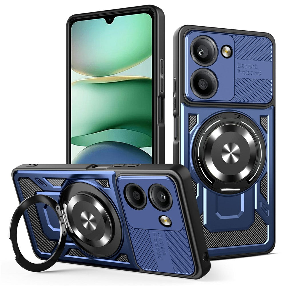 For Xiaomi Redmi A5 NFC (EU) (173.45mm) Magnetic Case Rotating Kickstand TPU + PC Phone Cover