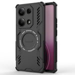 For Xiaomi Redmi Note 13 Pro 4G Magnetic Case Butterfly Armor Hollow Heat Dissipation PC + TPU Phone Cover