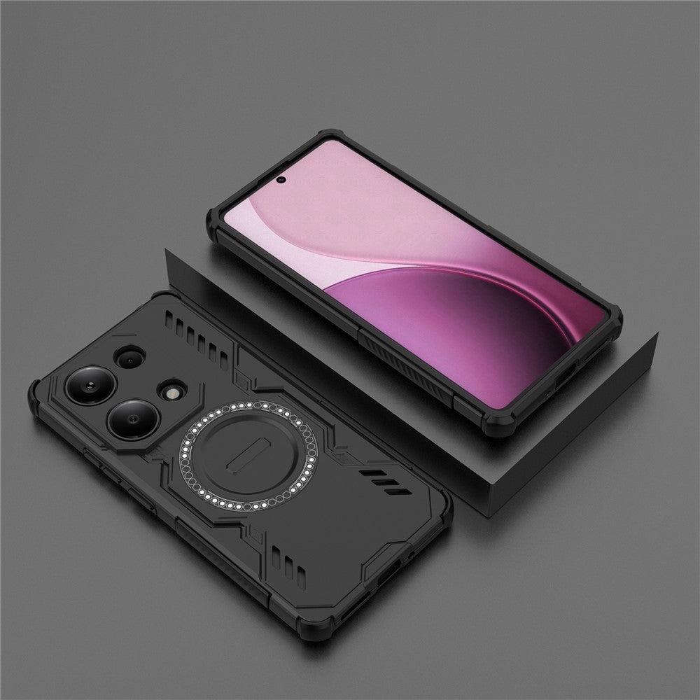 For Xiaomi Redmi Note 13 Pro 4G Magnetic Case Butterfly Armor Hollow Heat Dissipation PC + TPU Phone Cover
