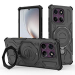 For Motorola Edge 60 Pro 5G Magnetic Case Rotating Metal Kickstand Shockproof PC + TPU Phone Back Cover