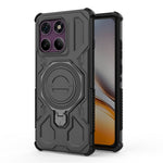 For Motorola Edge 60 Pro 5G Magnetic Case Rotating Metal Kickstand Shockproof PC + TPU Phone Back Cover