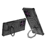 For Motorola Edge 60 Pro 5G Magnetic Case Rotating Metal Kickstand Shockproof PC + TPU Phone Back Cover