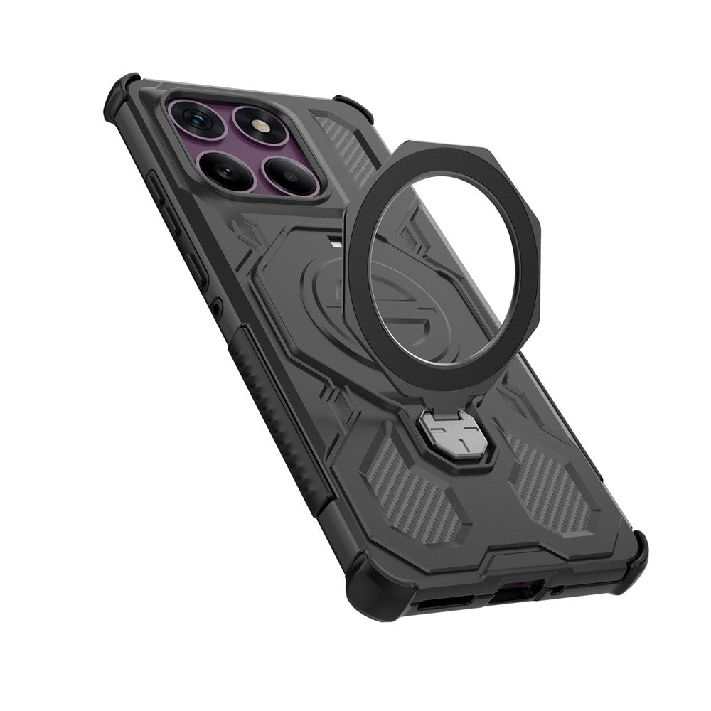 For Motorola Edge 60 Pro 5G Magnetic Case Rotating Metal Kickstand Shockproof PC + TPU Phone Back Cover