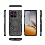 For Motorola Edge 60 Pro 5G Magnetic Case Rotating Metal Kickstand Shockproof PC + TPU Phone Back Cover