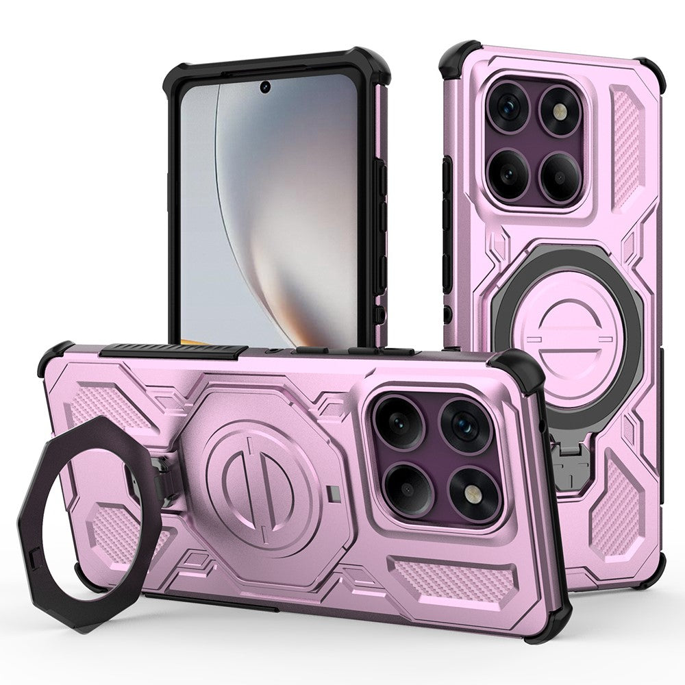 For Motorola Edge 60 Pro 5G Magnetic Case Rotating Metal Kickstand Shockproof PC + TPU Phone Back Cover