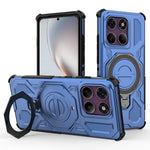 For Motorola Edge 60 Pro 5G Magnetic Case Rotating Metal Kickstand Shockproof PC + TPU Phone Back Cover