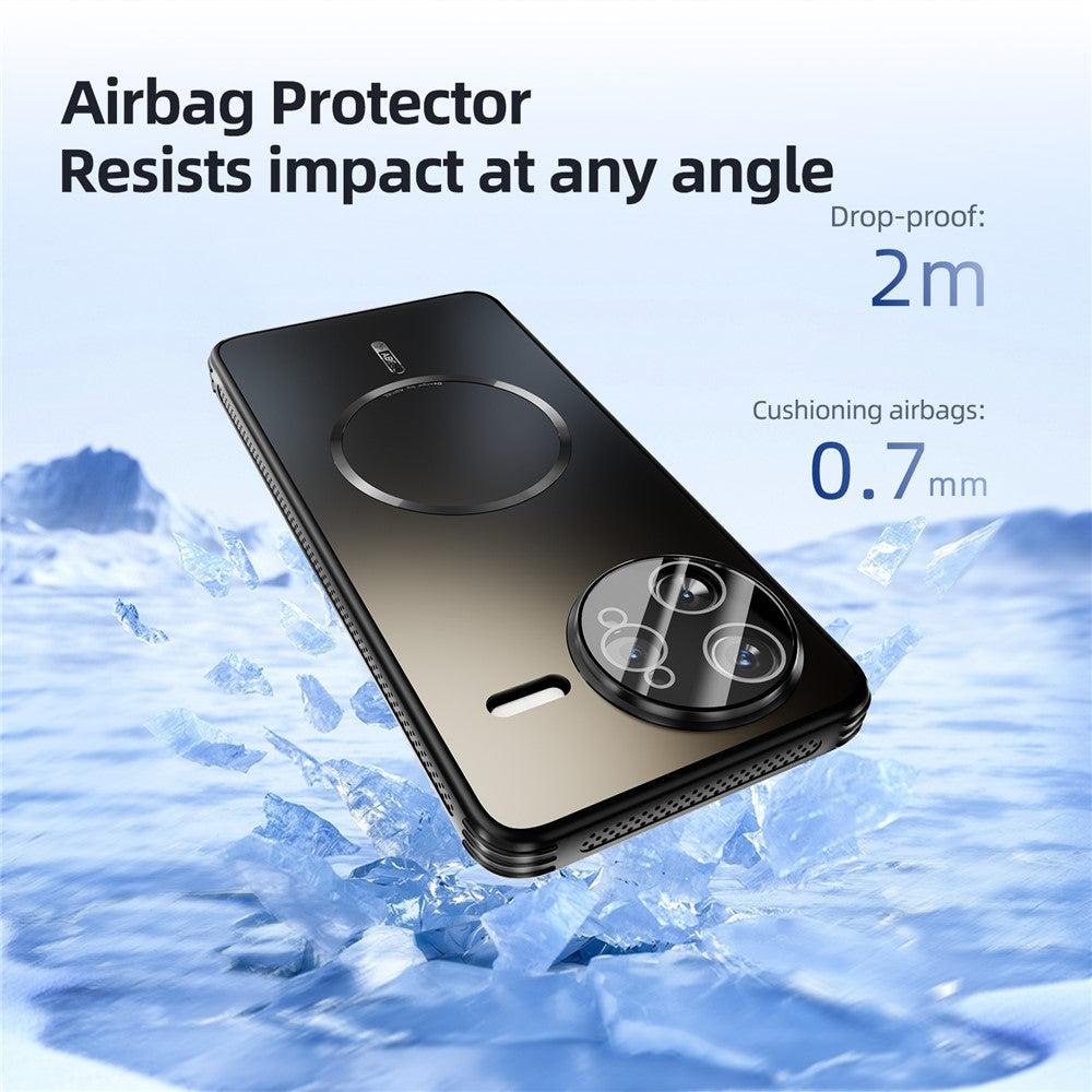ABEEL För Xiaomi Redmi K80 5G / Poco F7 Pro 5G Magnetiskt Skal TPU PC Kylande Matt mobil Baksida med Linsfilm