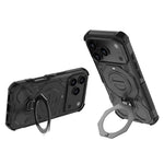 For iPhone 18 Pro Max / 17 Pro Max Magnetic Case Rotating Metal Kickstand Shockproof PC + TPU Phone Back Cover