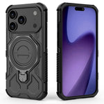 For iPhone 18 Pro Max / 17 Pro Max Magnetic Case Rotating Metal Kickstand Shockproof PC + TPU Phone Back Cover