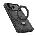 For iPhone 18 Pro Max / 17 Pro Max Magnetic Case Rotating Metal Kickstand Shockproof PC + TPU Phone Back Cover