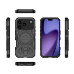 For iPhone 18 Pro Max / 17 Pro Max Magnetic Case Rotating Metal Kickstand Shockproof PC + TPU Phone Back Cover