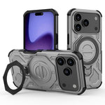 For iPhone 18 Pro Max / 17 Pro Max Magnetic Case Rotating Metal Kickstand Shockproof PC + TPU Phone Back Cover