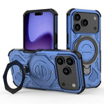 For iPhone 18 Pro Max / 17 Pro Max Magnetic Case Rotating Metal Kickstand Shockproof PC + TPU Phone Back Cover