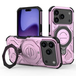 For iPhone 18 Pro Max / 17 Pro Max Magnetic Case Rotating Metal Kickstand Shockproof PC + TPU Phone Back Cover