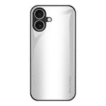 Til iPhone 17 Etui Kulfiber Tekstur Hærdet Glas + TPU Telefoncover