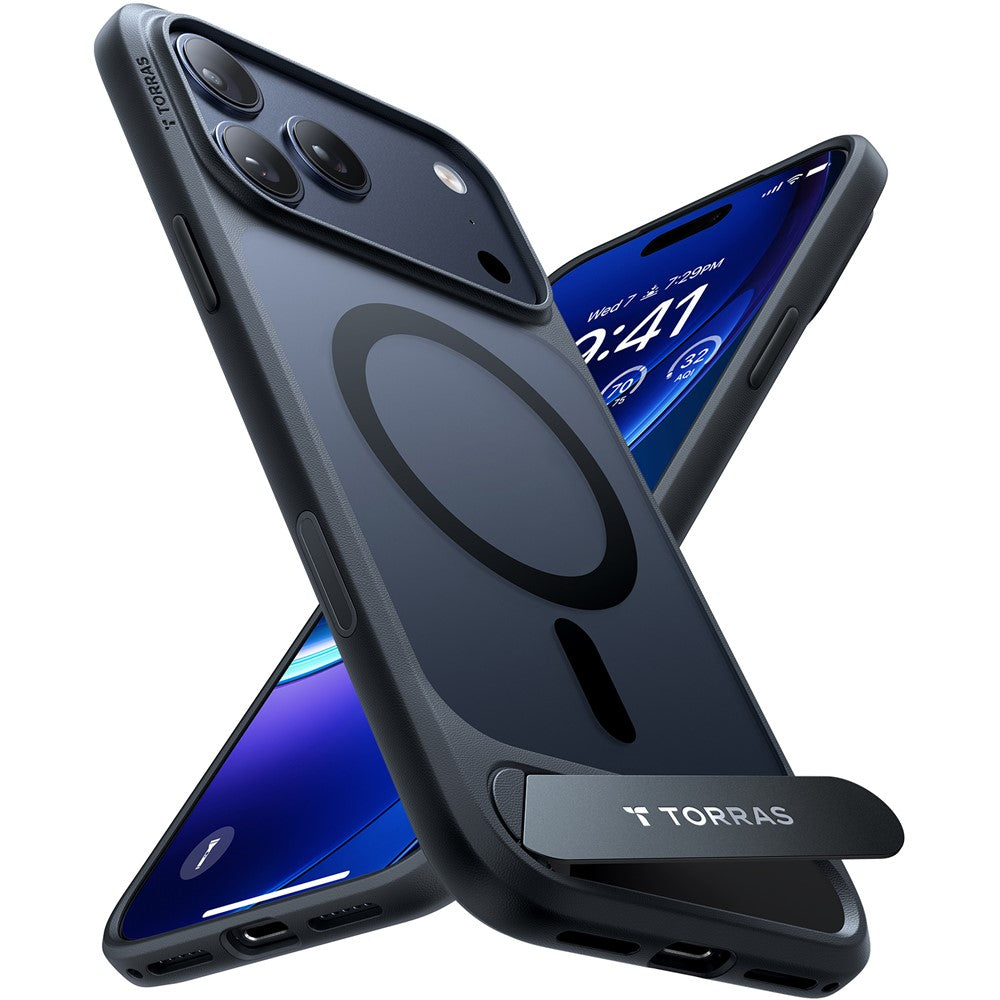 TORRAS Ostand L1 Series Cover til iPhone 17 Pro Kickstand TPU + PC Telefoncover Kompatibel med MagSafe