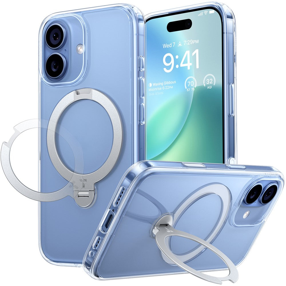 TORRAS Ostand Q3 Spin Series For iPhone 17 Case Compatible with MagSafe Rotating Kickstand PC + TPU Phone Cover
